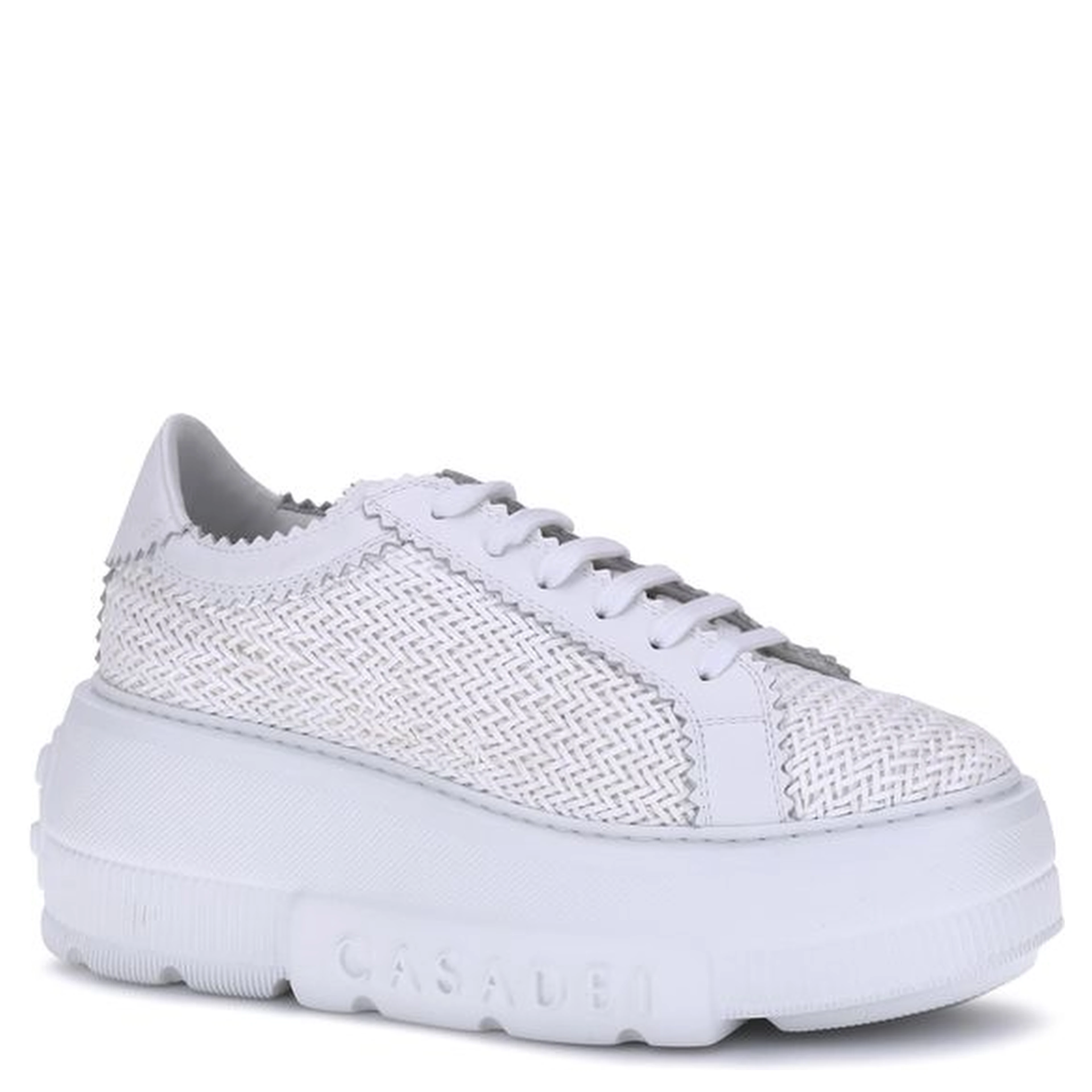 White Other Fibres Platform Sneakers