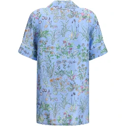 Blue Silk Pattern Shirt