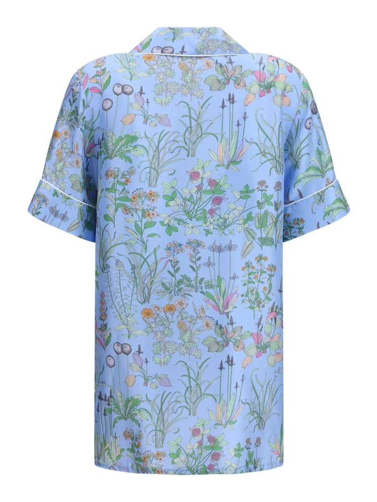 Blue Silk Pattern Shirt alternative