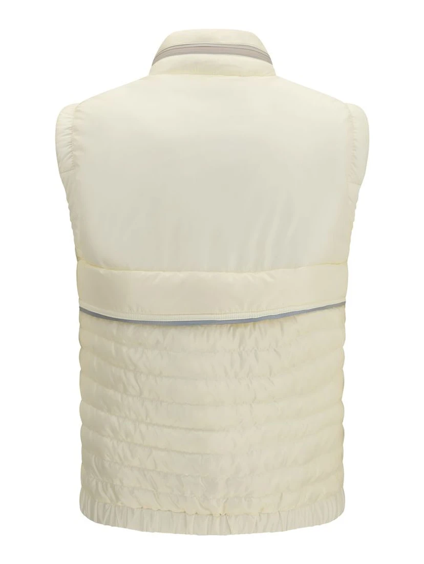 Beige Polyamide Sleveless Jacket