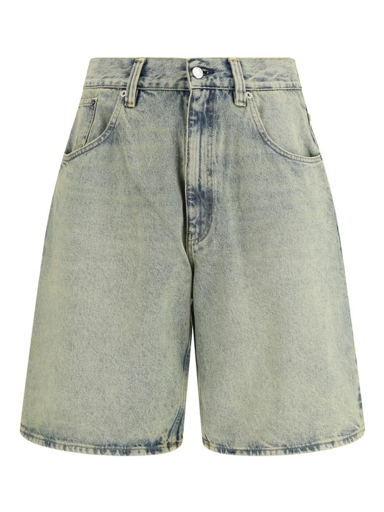 Blue Cotton Bermuda Shorts