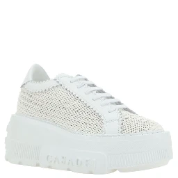 White Other Fibres Platform Sneakers