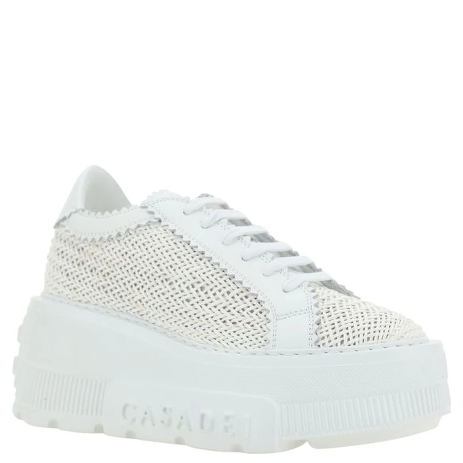 White Other Fibres Platform Sneakers