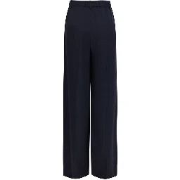 Blue Viscose Casual Pants