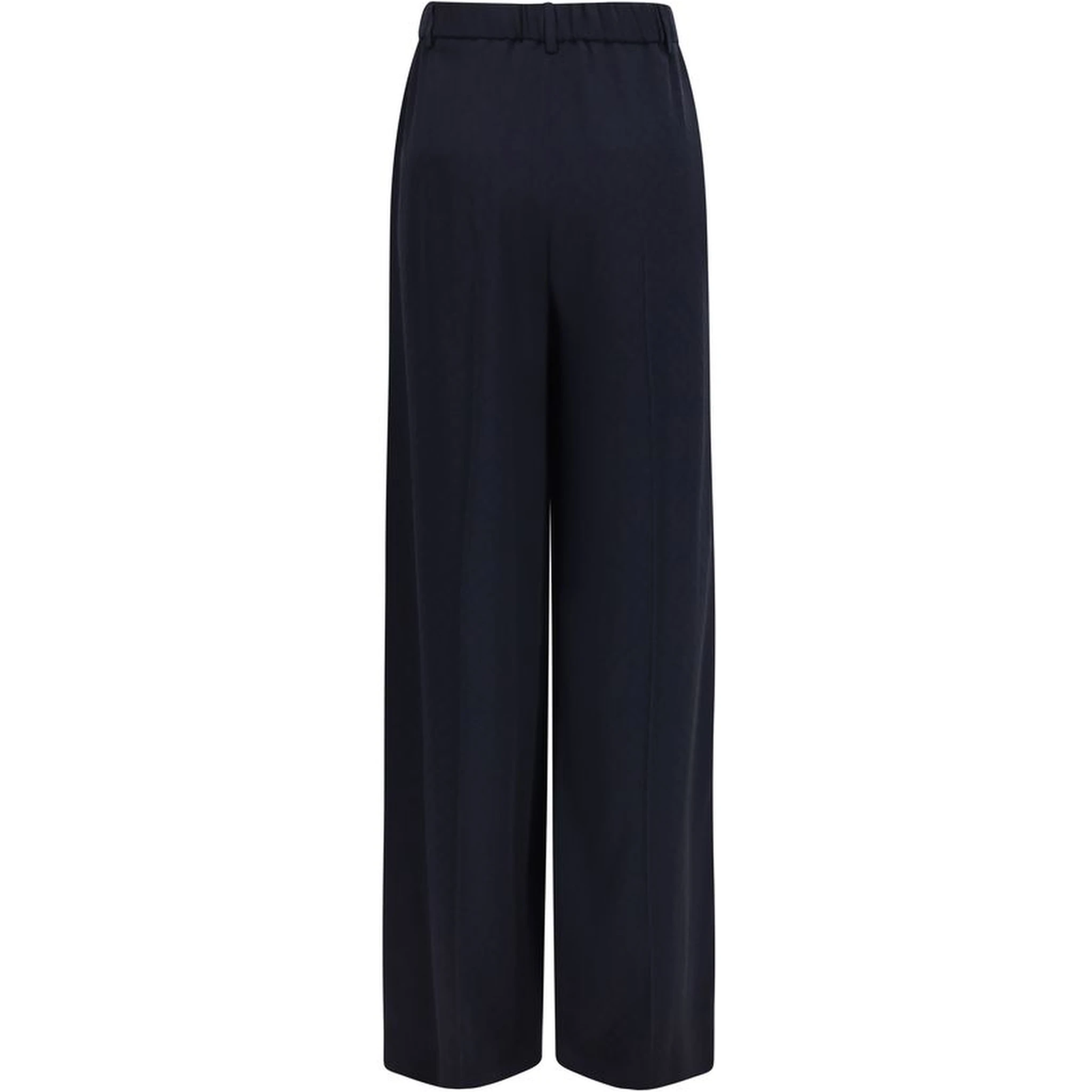 Blue Viscose Casual Pants
