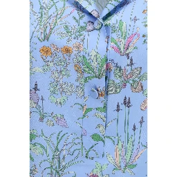 Blue Silk Pattern Shirt