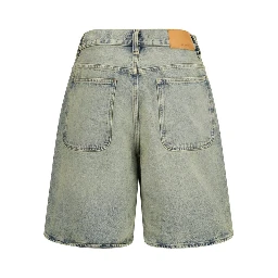 Blue Cotton Bermuda Shorts