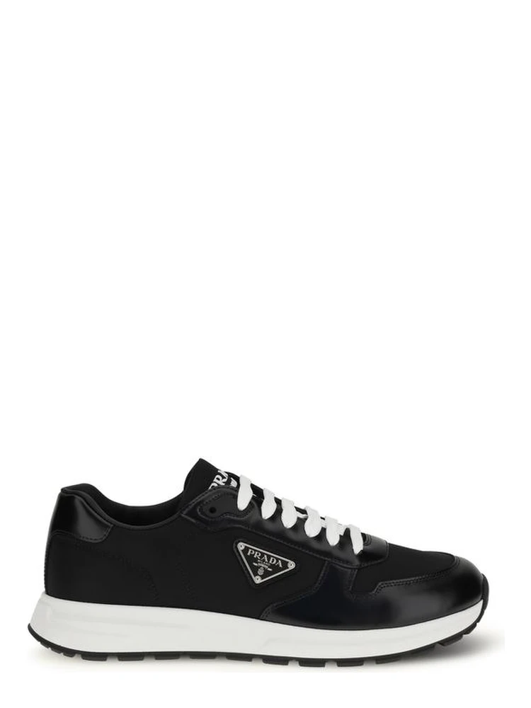 Black Recycled Polyamide Athletic Sneakers