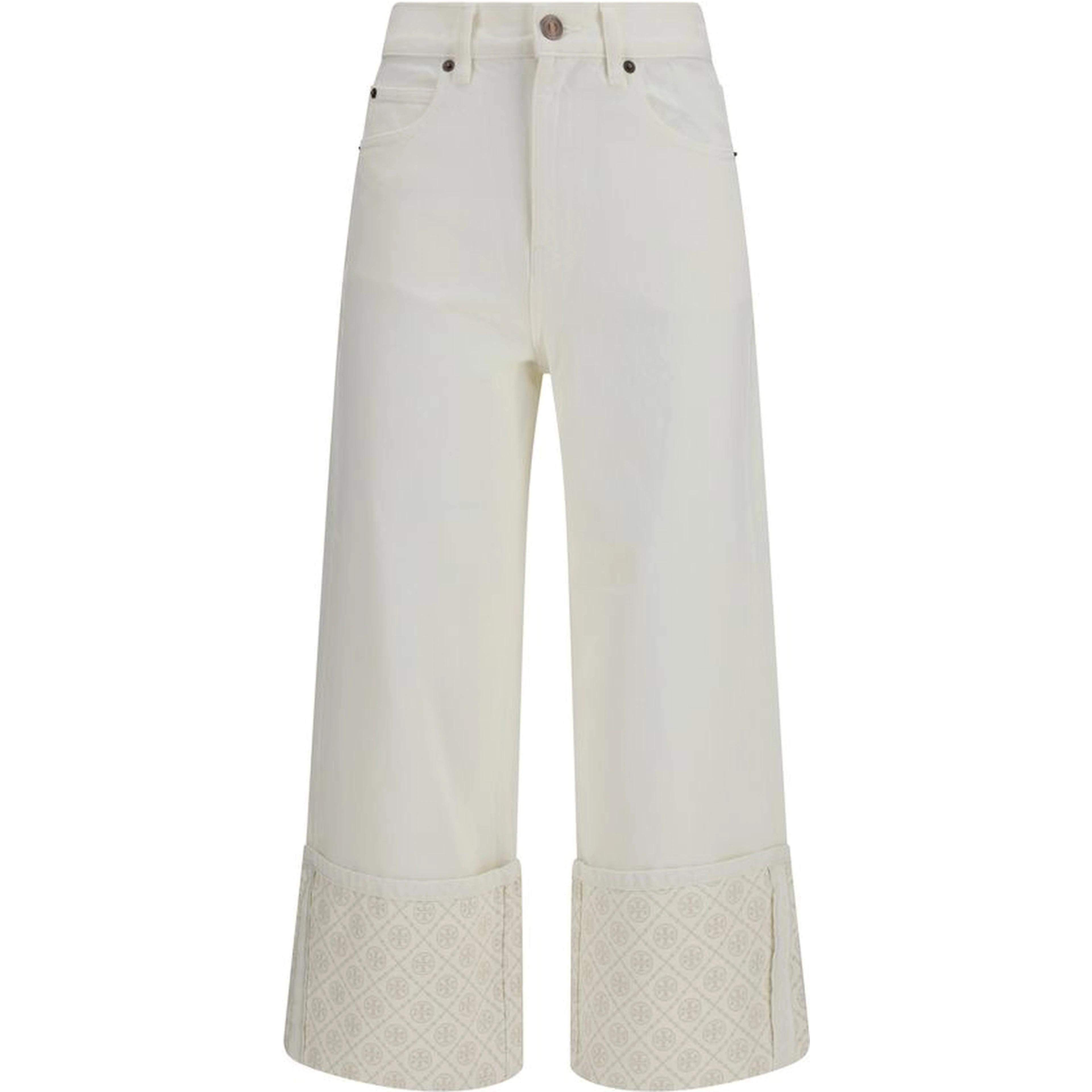 White Cotton Straight-Leg Jeans