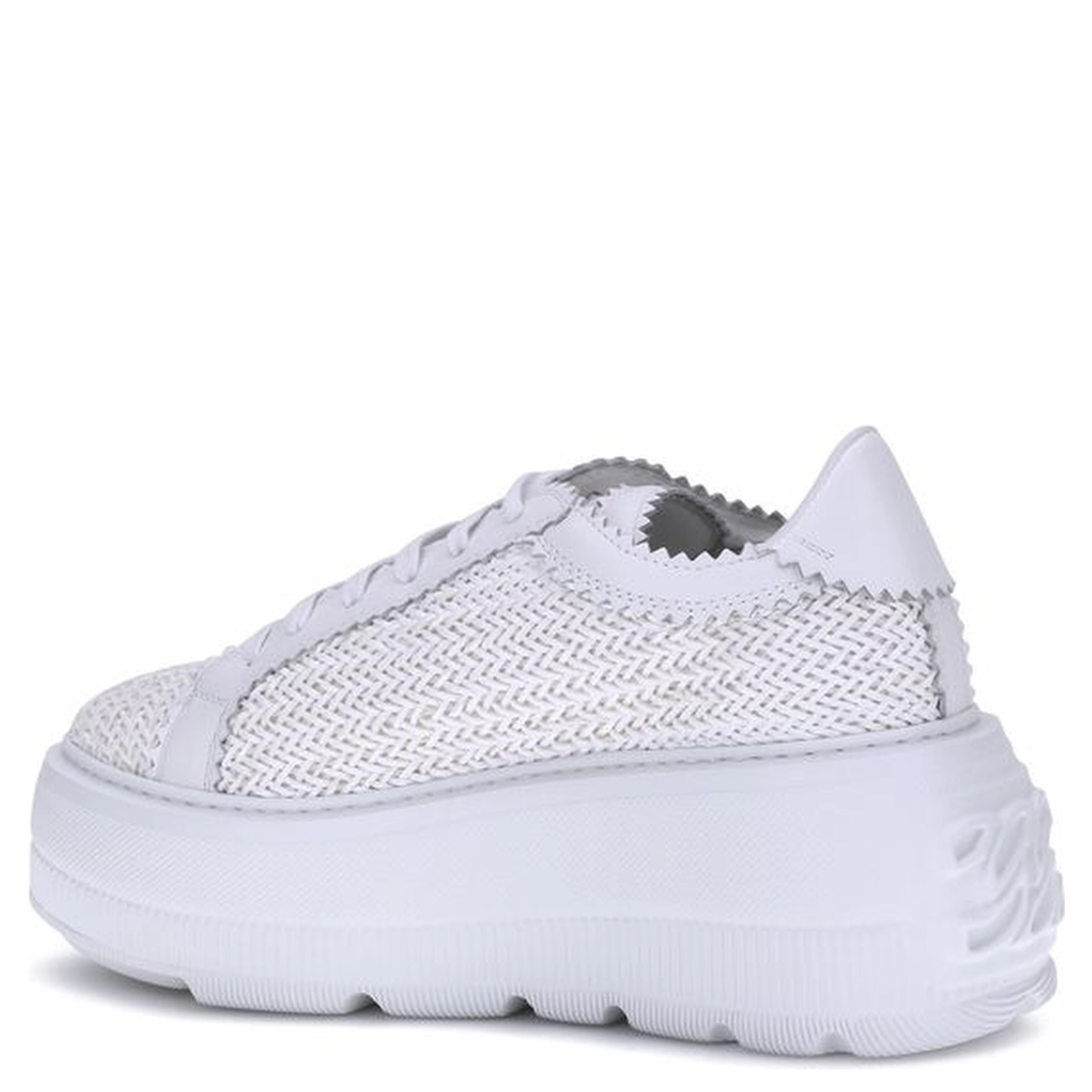 White Other Fibres Platform Sneakers