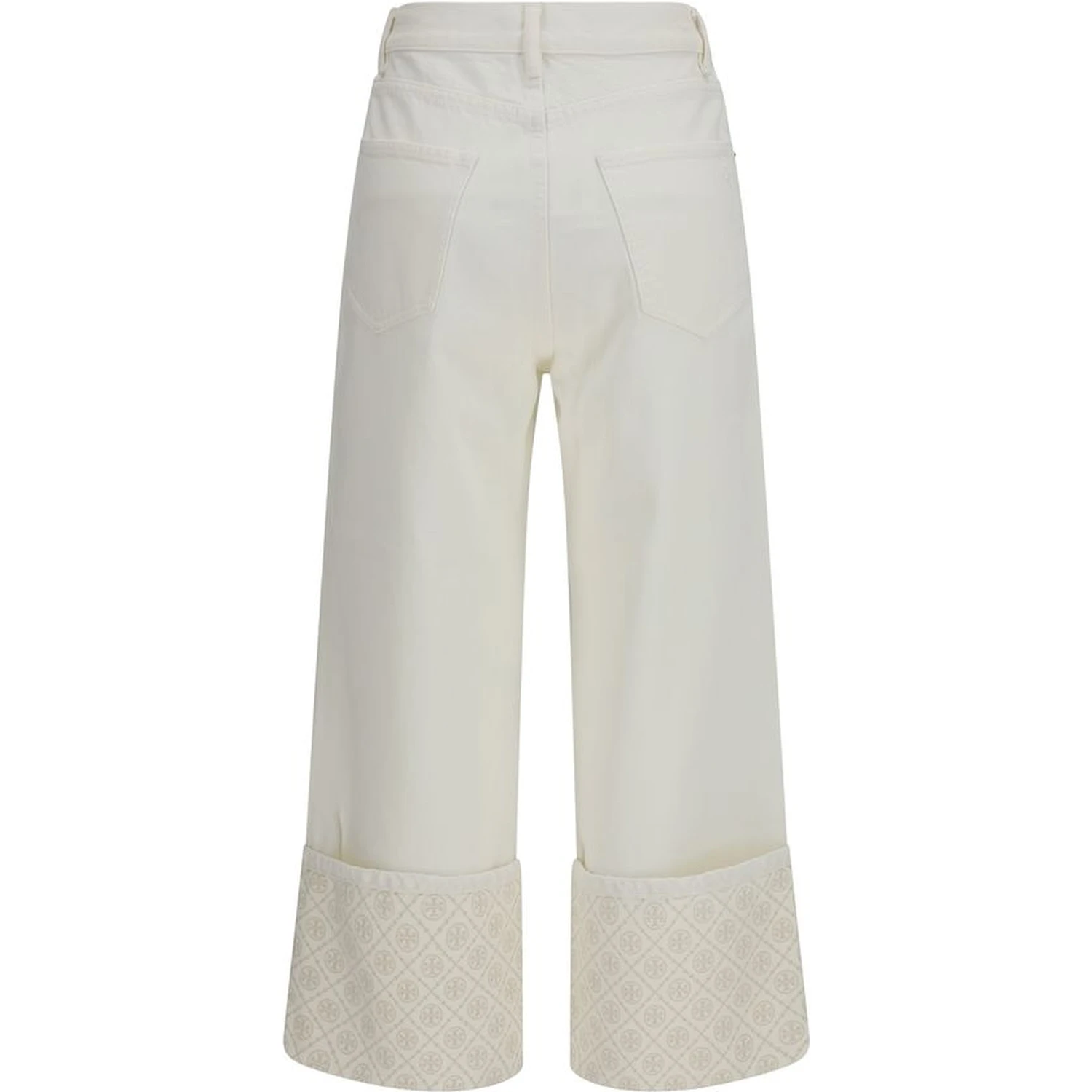 White Cotton Straight-Leg Jeans