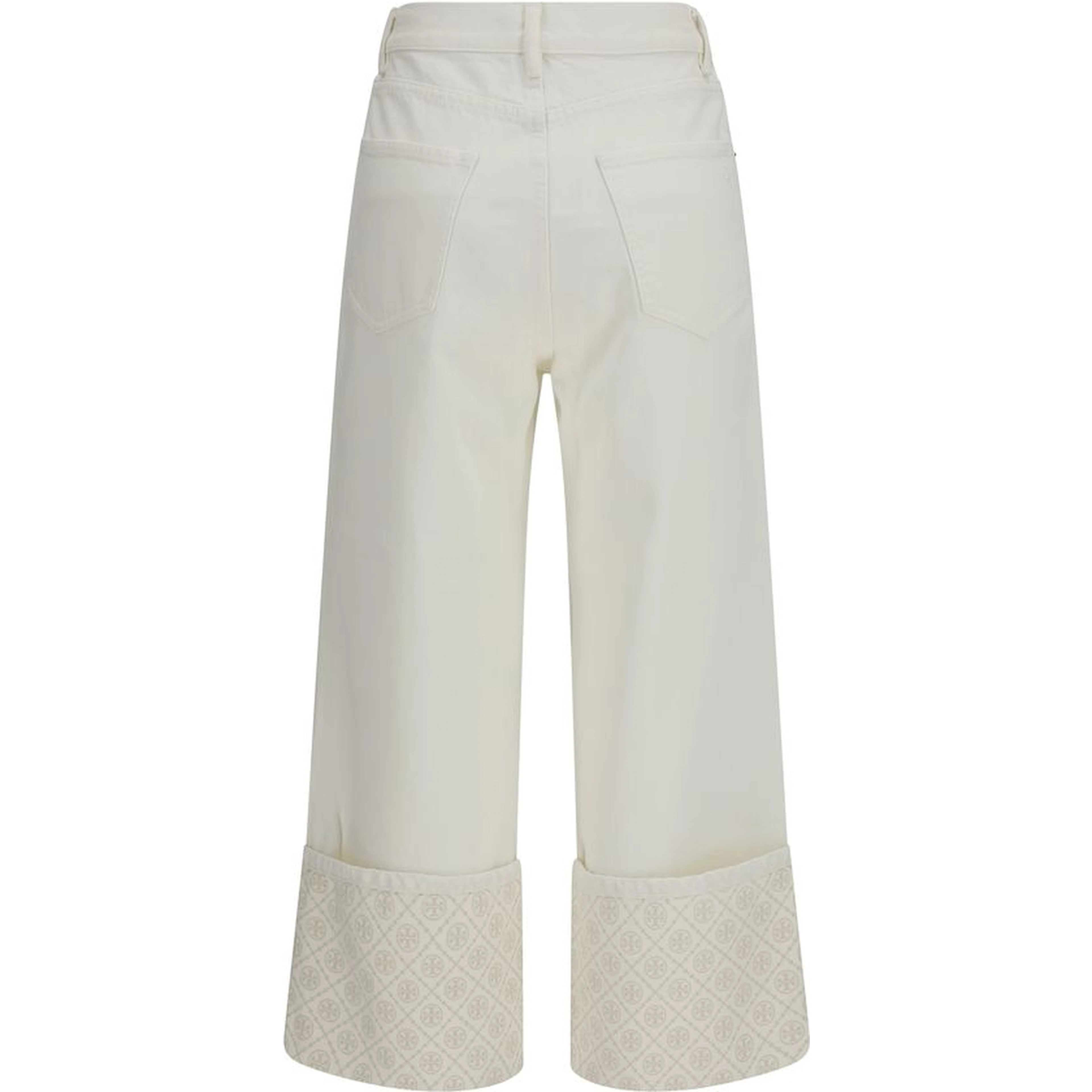 White Cotton Straight-Leg Jeans