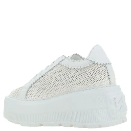 White Other Fibres Platform Sneakers