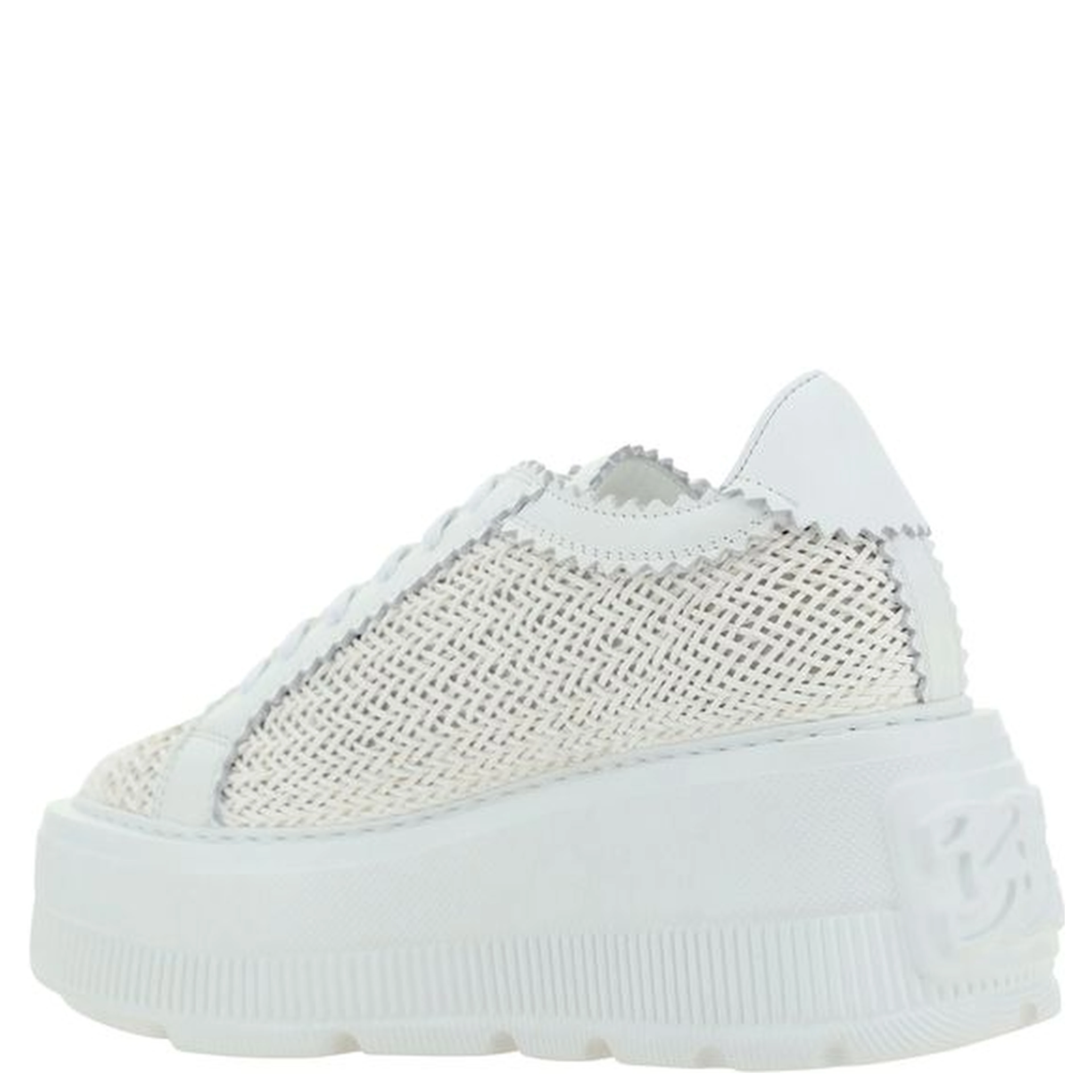 White Other Fibres Platform Sneakers