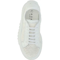 White Other Fibres Platform Sneakers