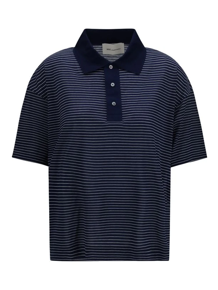 Blue Cotton Polo Shirt