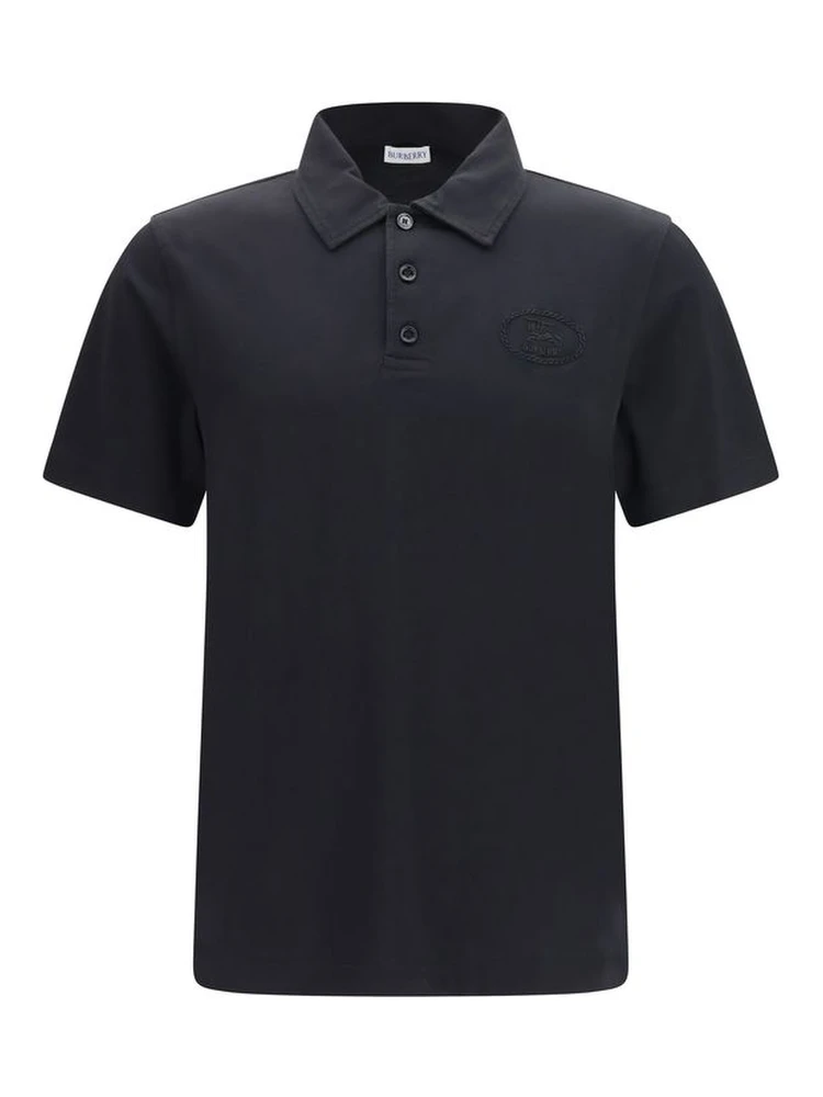 Blue Cotton Polo Shirt