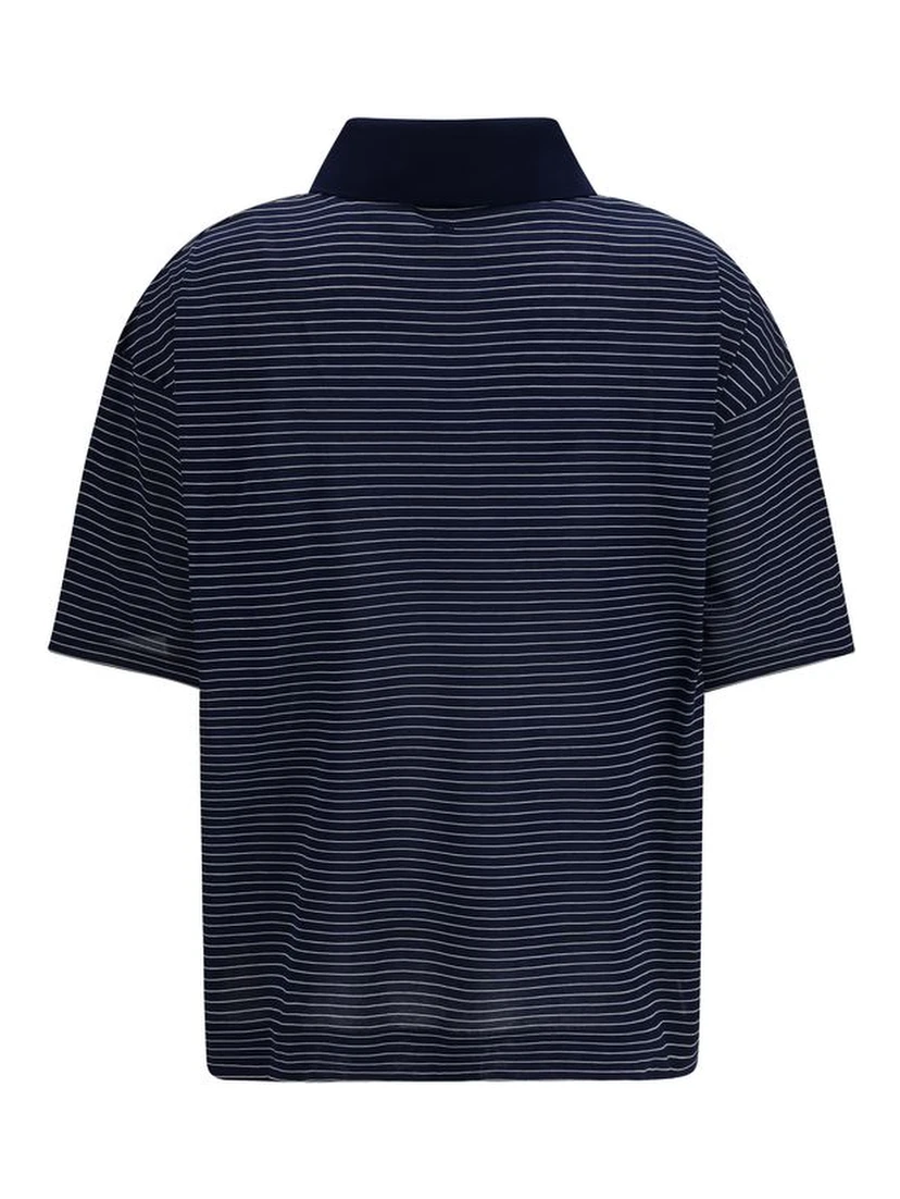 Blue Cotton Polo Shirt