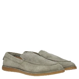 Green Leather Slip-On Loafers