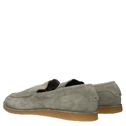 Green Leather Slip-On Loafers