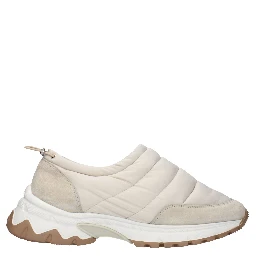 Beige Fabric Chunky Sneakers