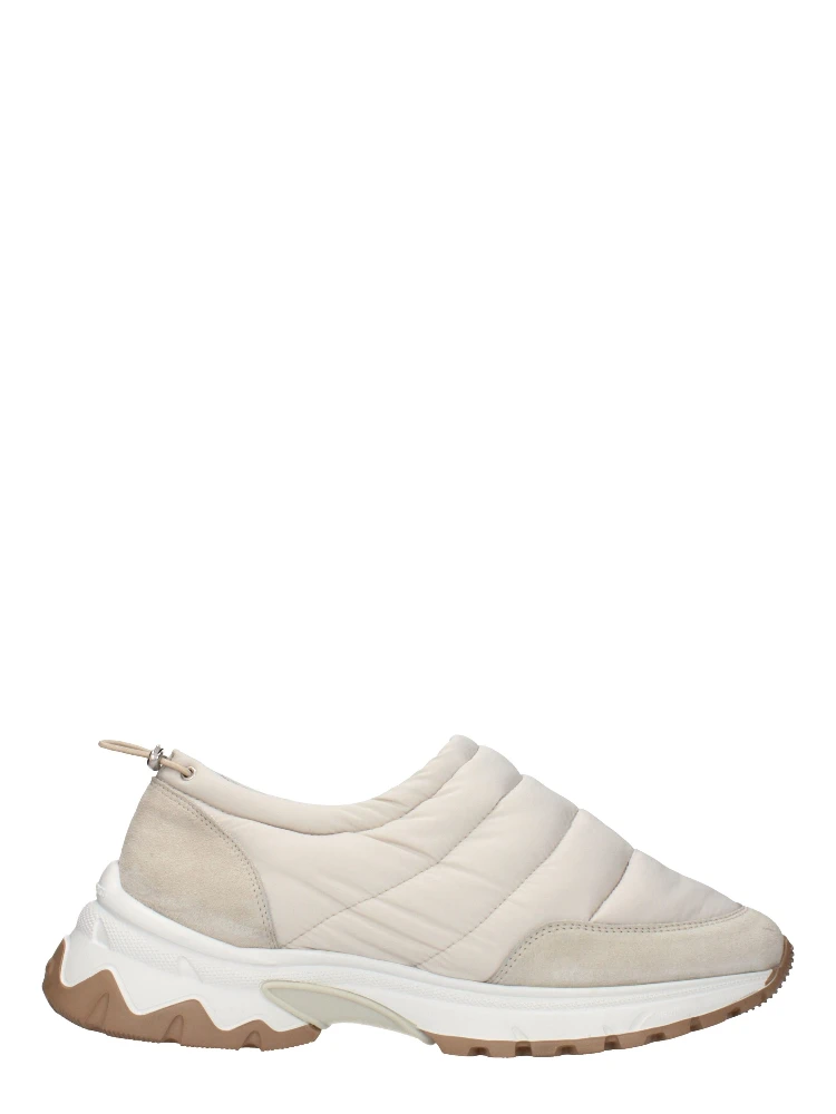 Beige Fabric Chunky Sneakers