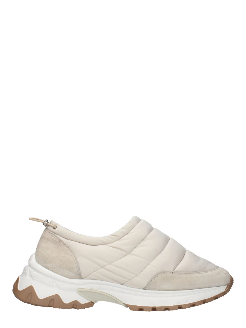 Beige Fabric Chunky Sneakers