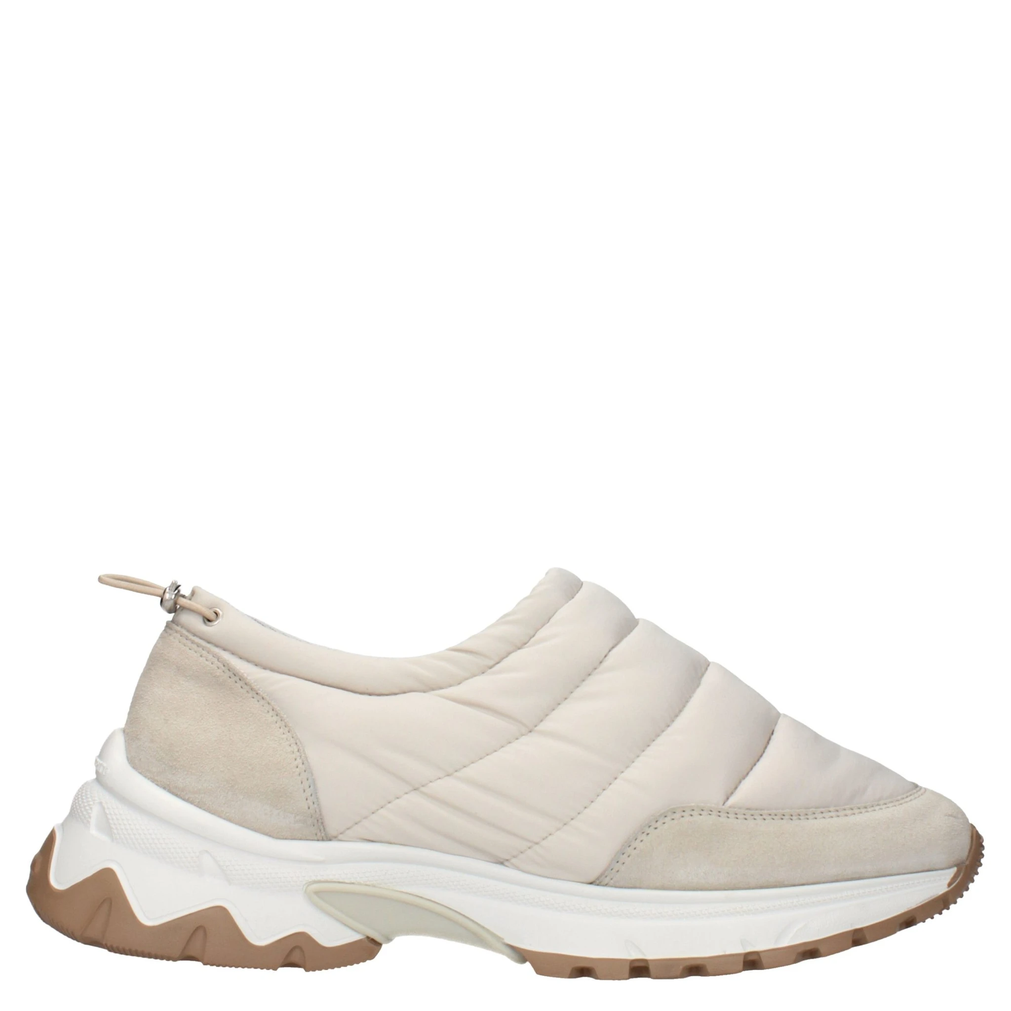 Beige Fabric Chunky Sneakers