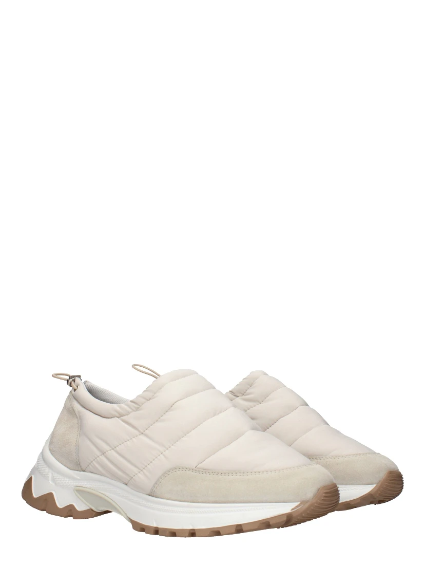 Beige Fabric Chunky Sneakers