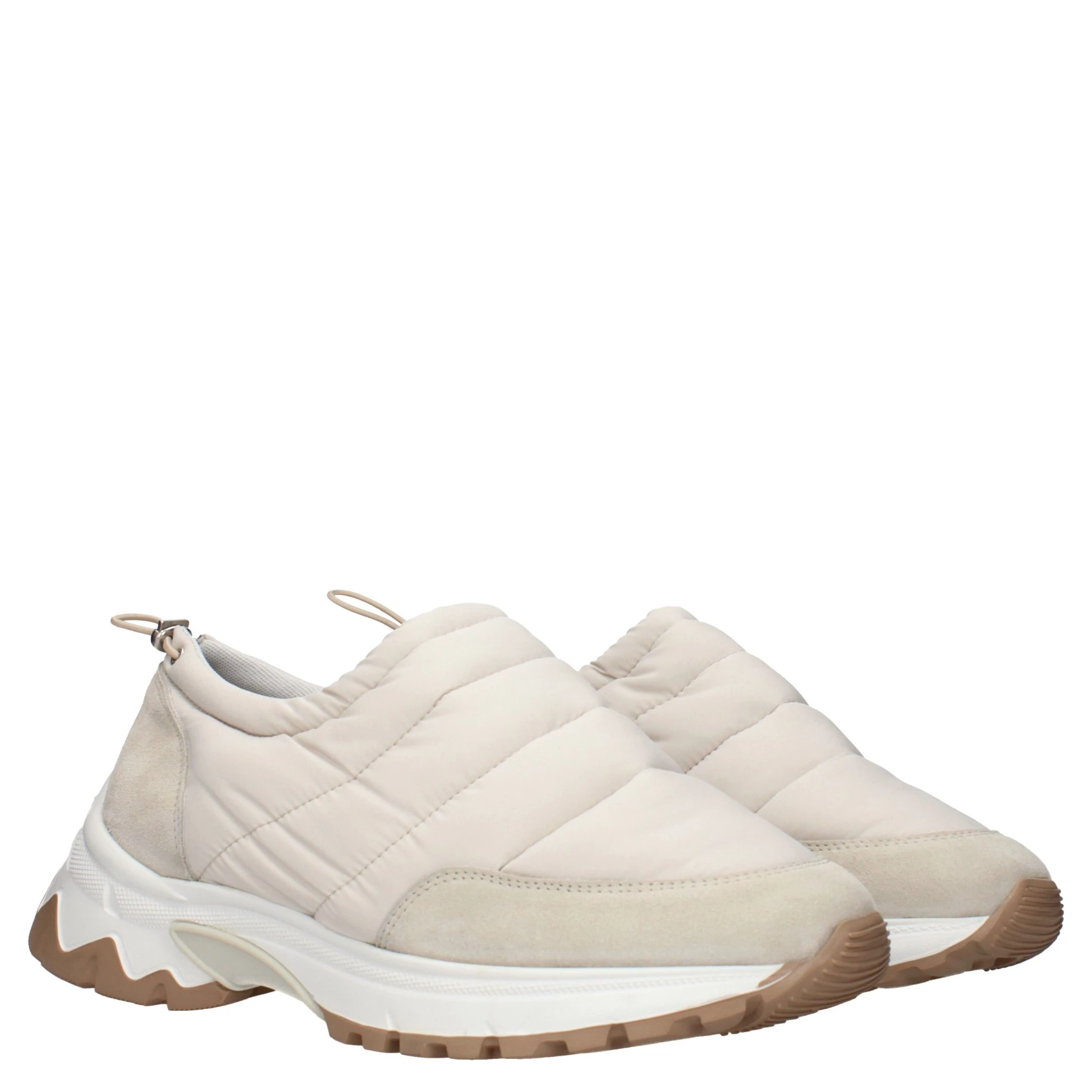 Beige Fabric Chunky Sneakers