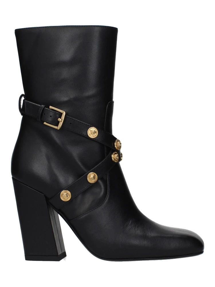 Black Leather Ankle Boots