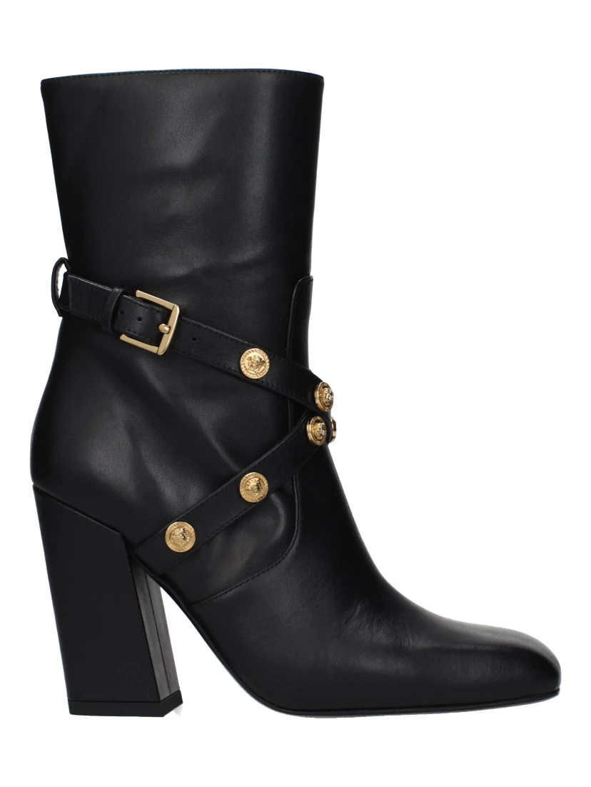 Black Leather Ankle Boots