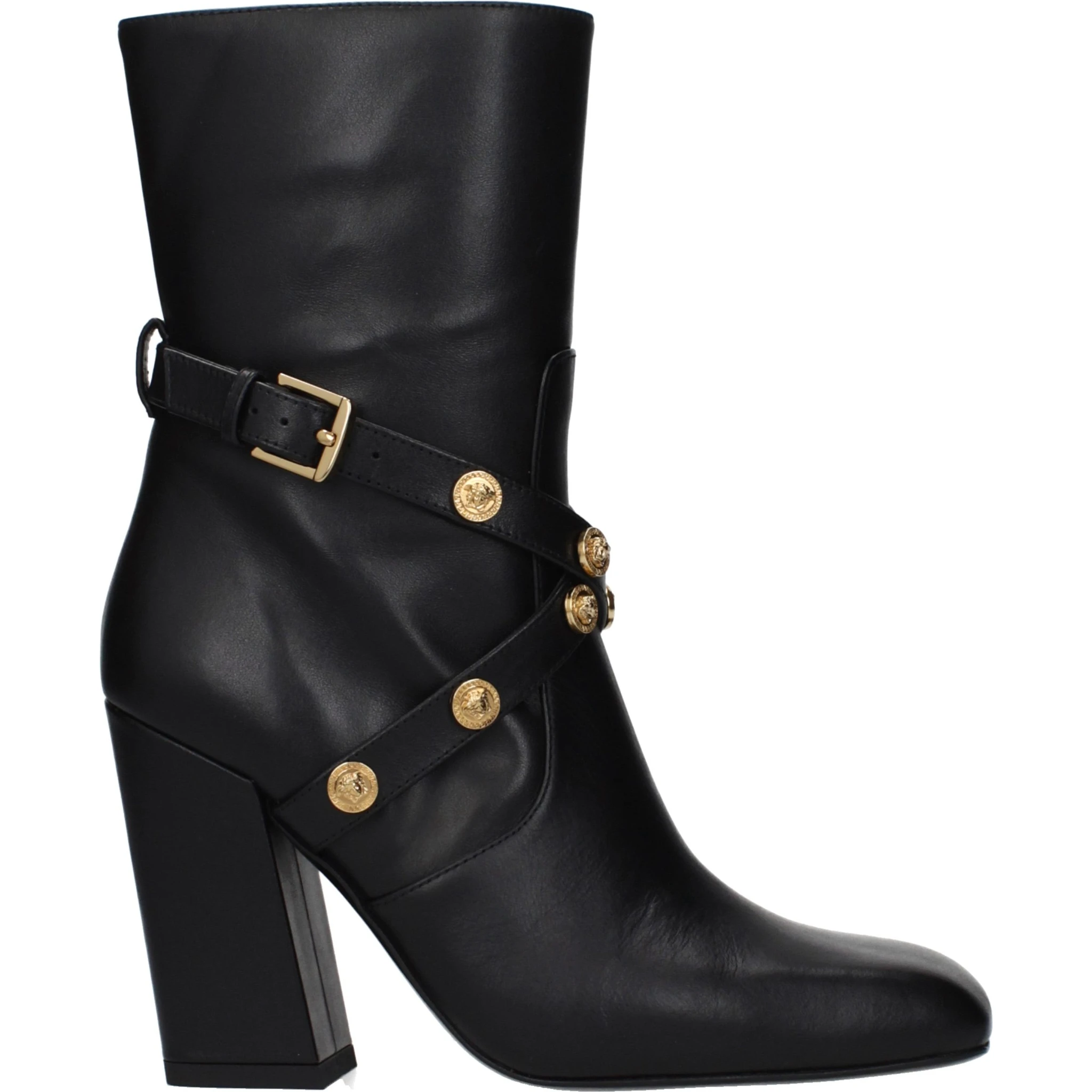 Black Leather Ankle Boots