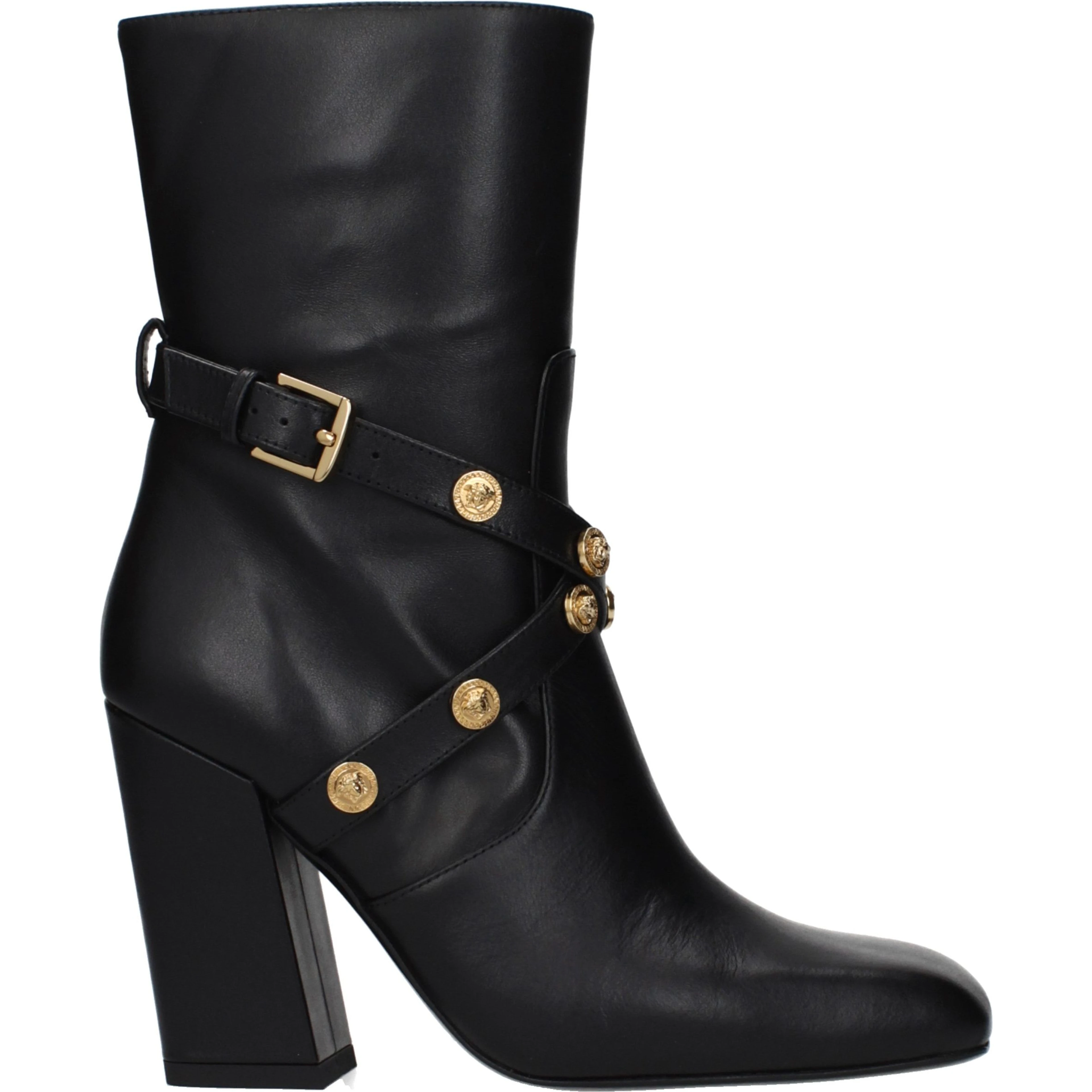 Black Leather Ankle Boots