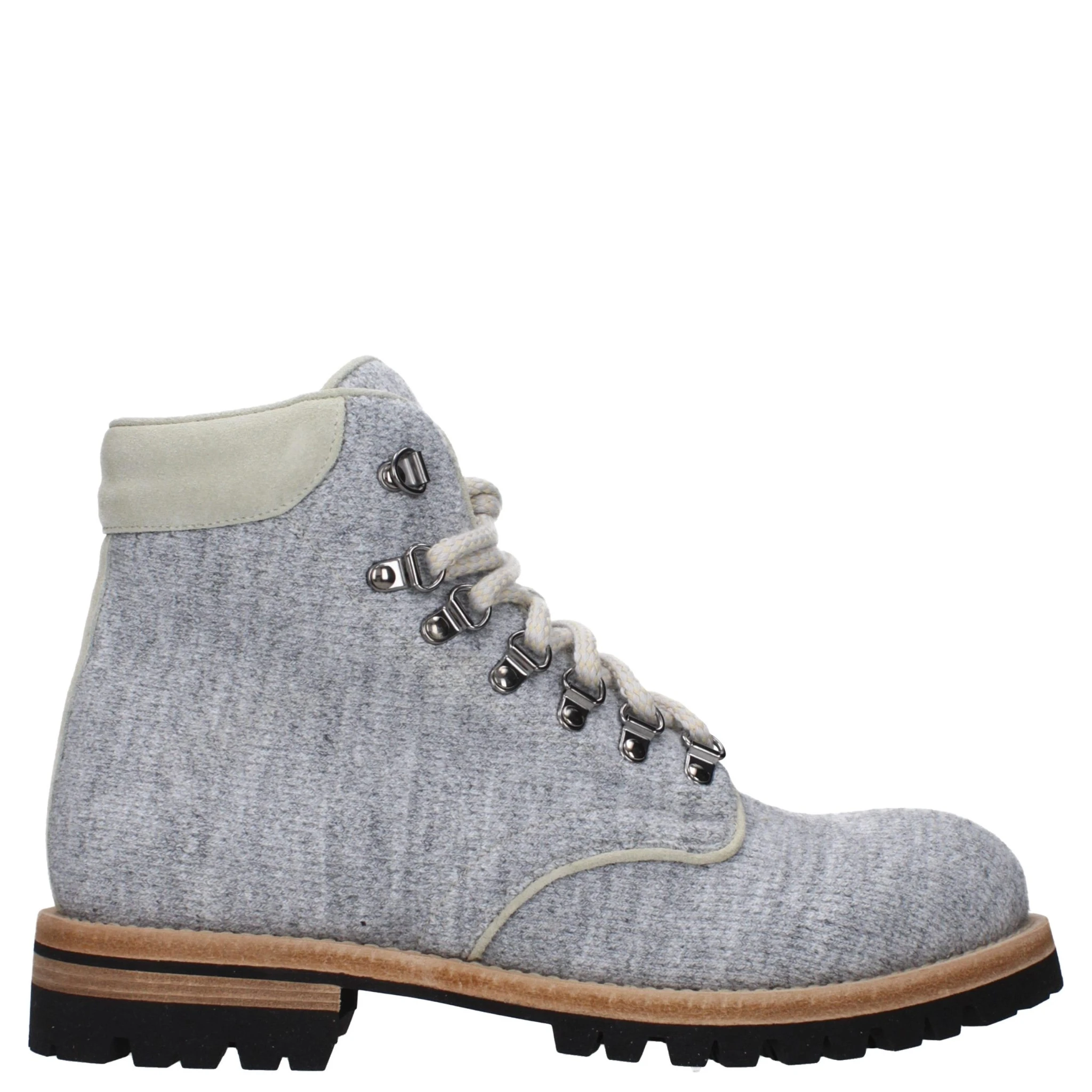 Gray Fabric Ankle Boots
