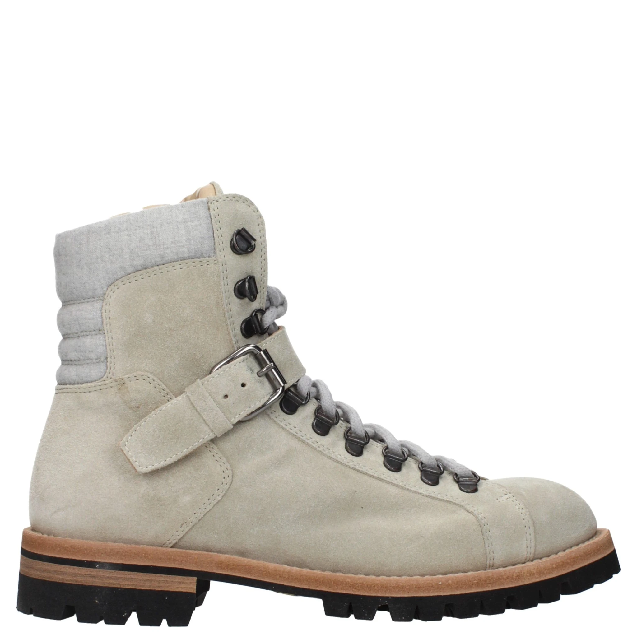 Beige Leather Ankle Boots