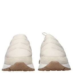 Beige Fabric Chunky Sneakers
