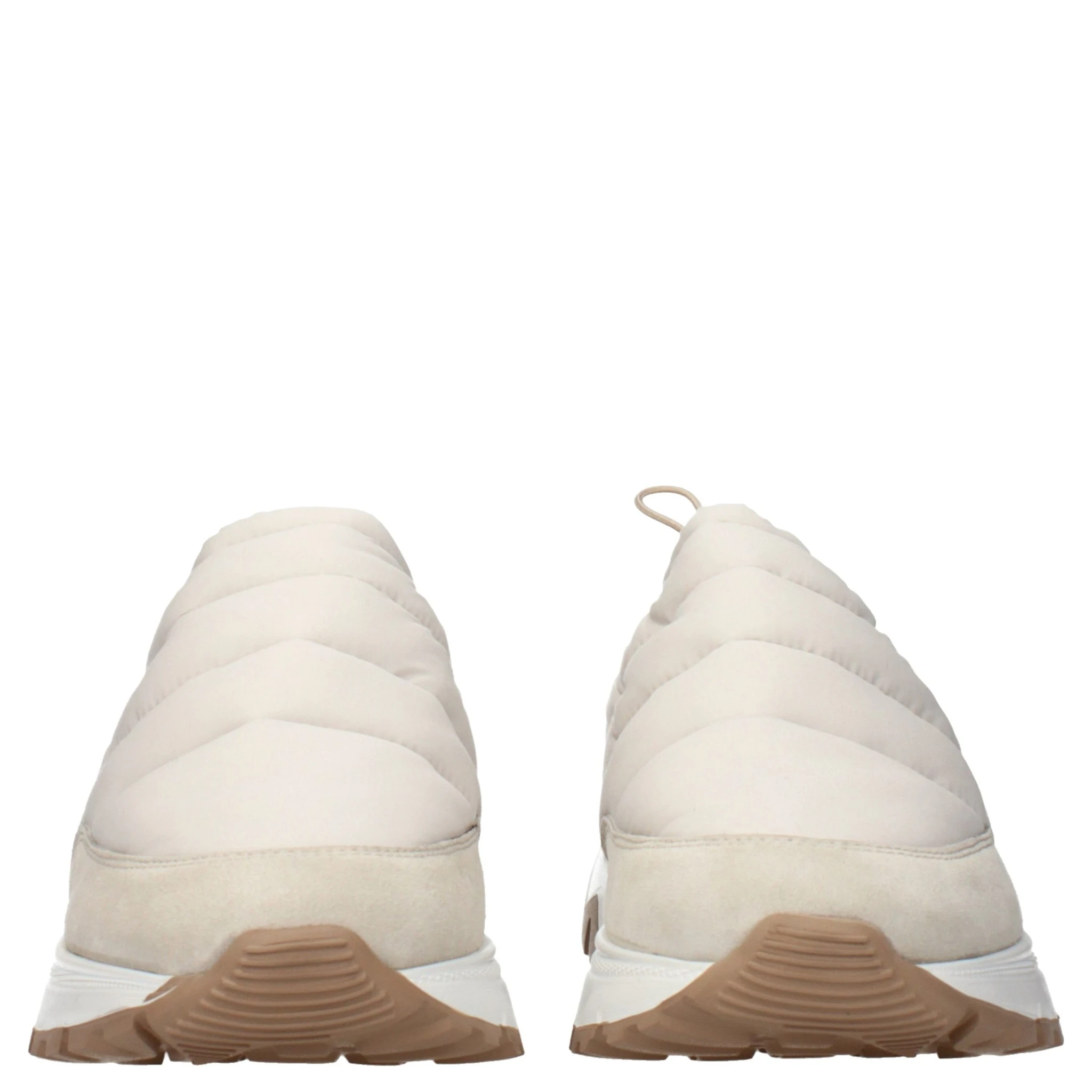 Beige Fabric Chunky Sneakers