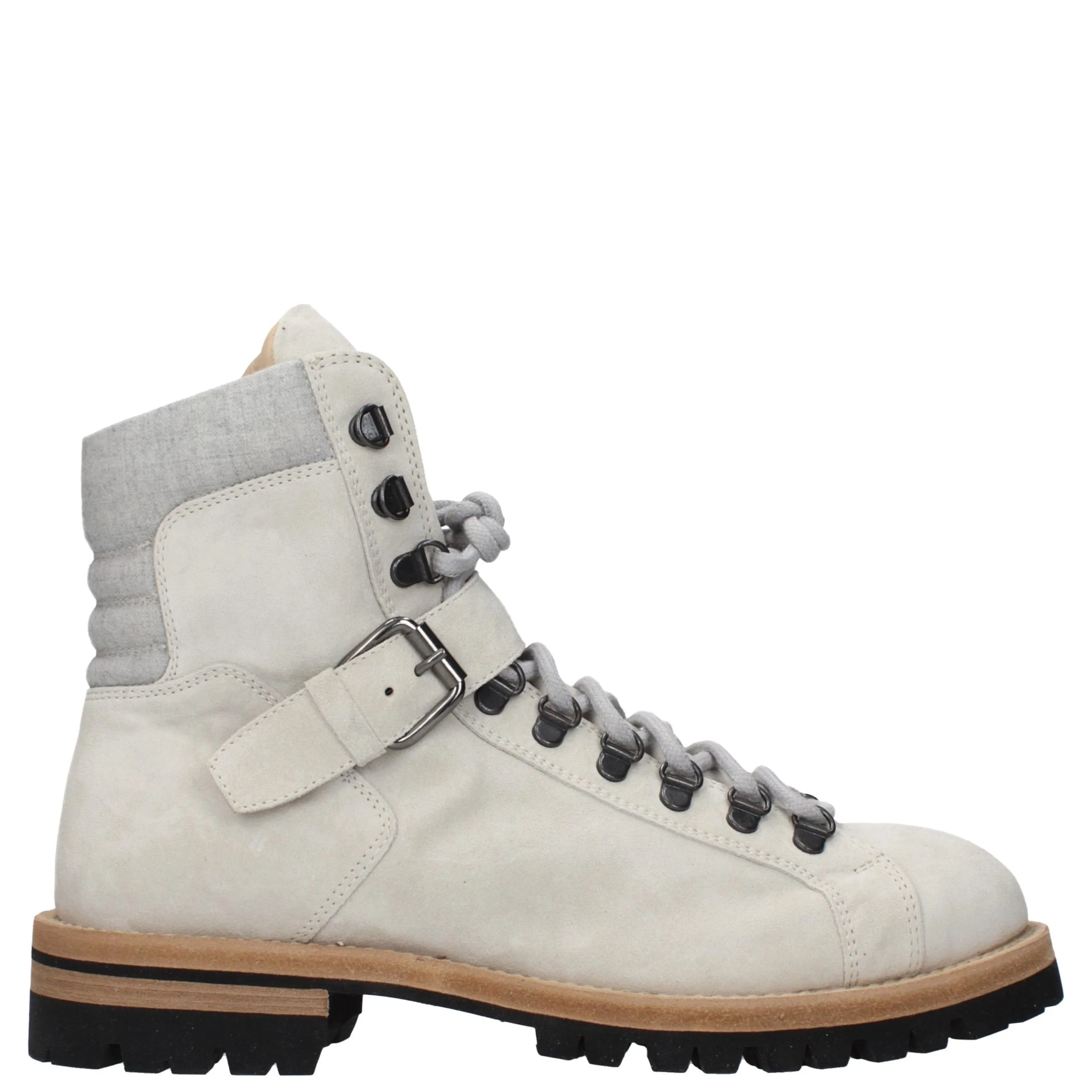 Gray Leather Ankle Boots