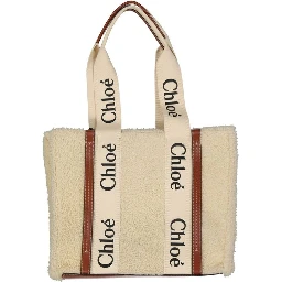 Beige Lamb Fur Tote Bag