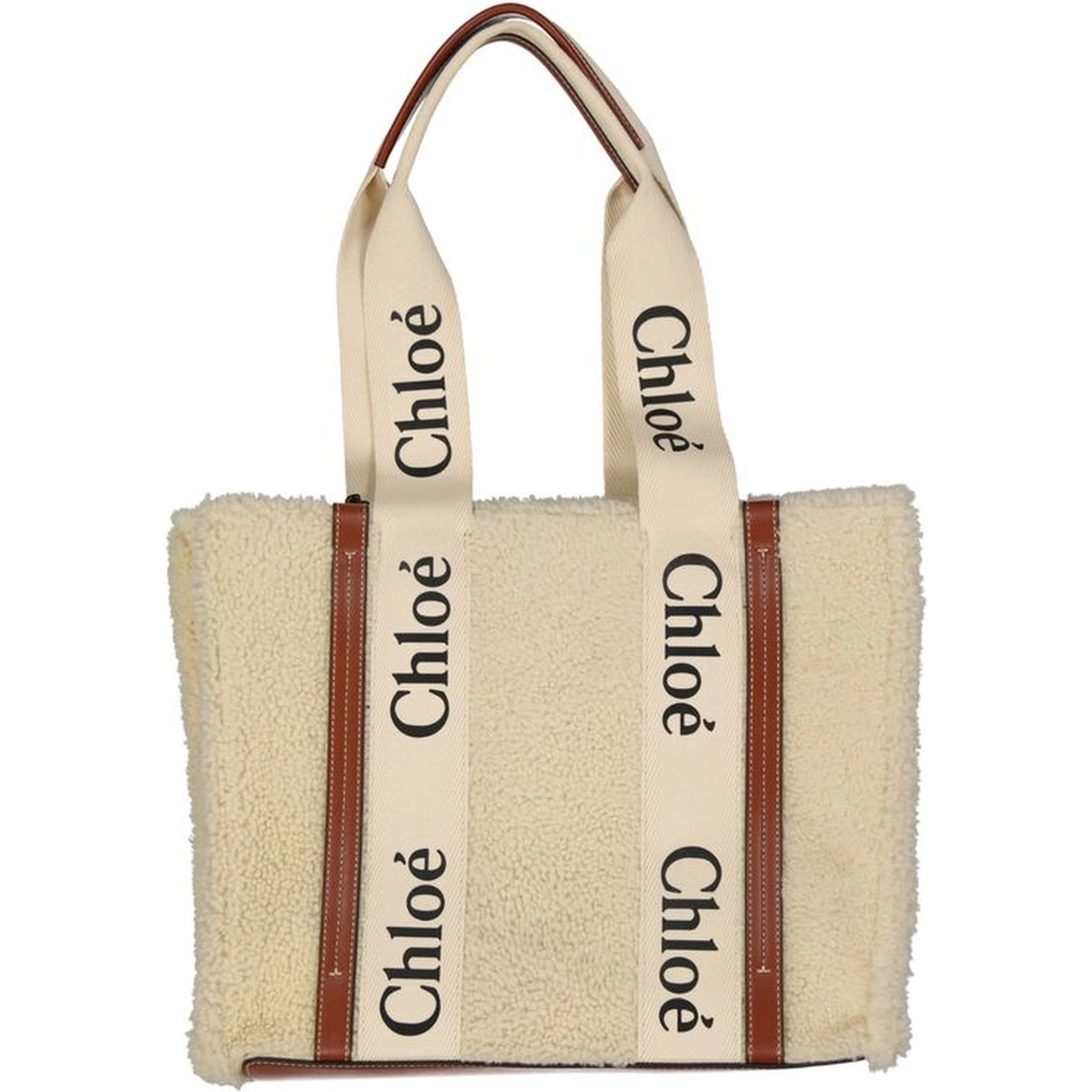 Beige Lamb Fur Tote Bag