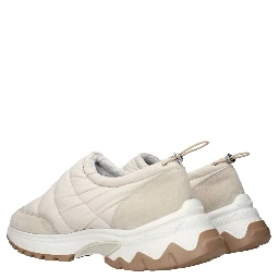 Beige Fabric Chunky Sneakers