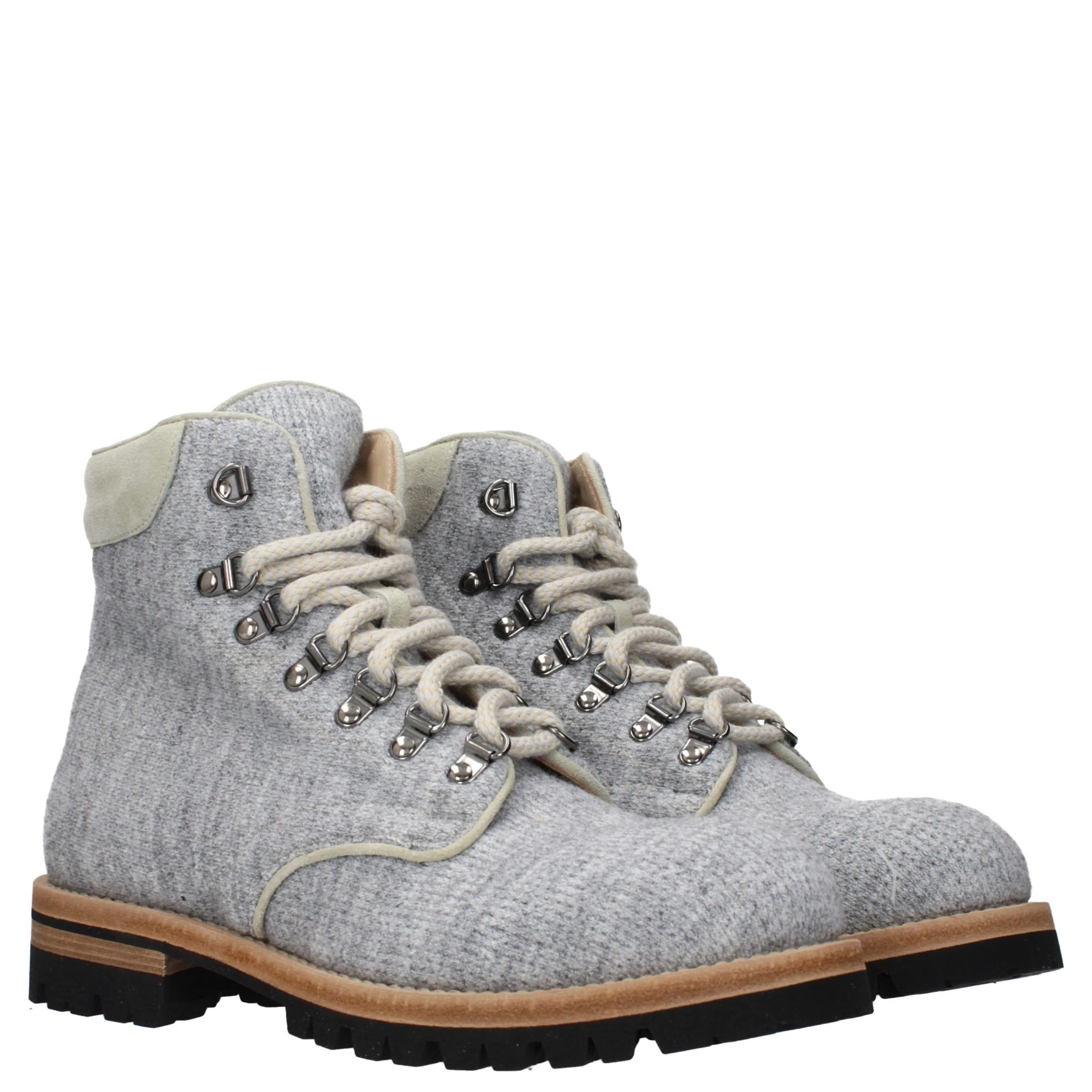 Gray Fabric Ankle Boots