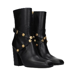 Black Leather Ankle Boots