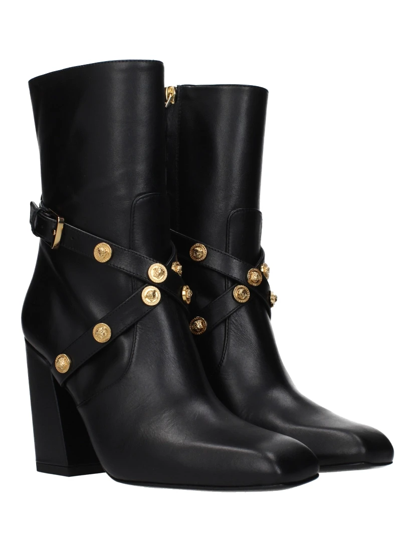 Black Leather Ankle Boots