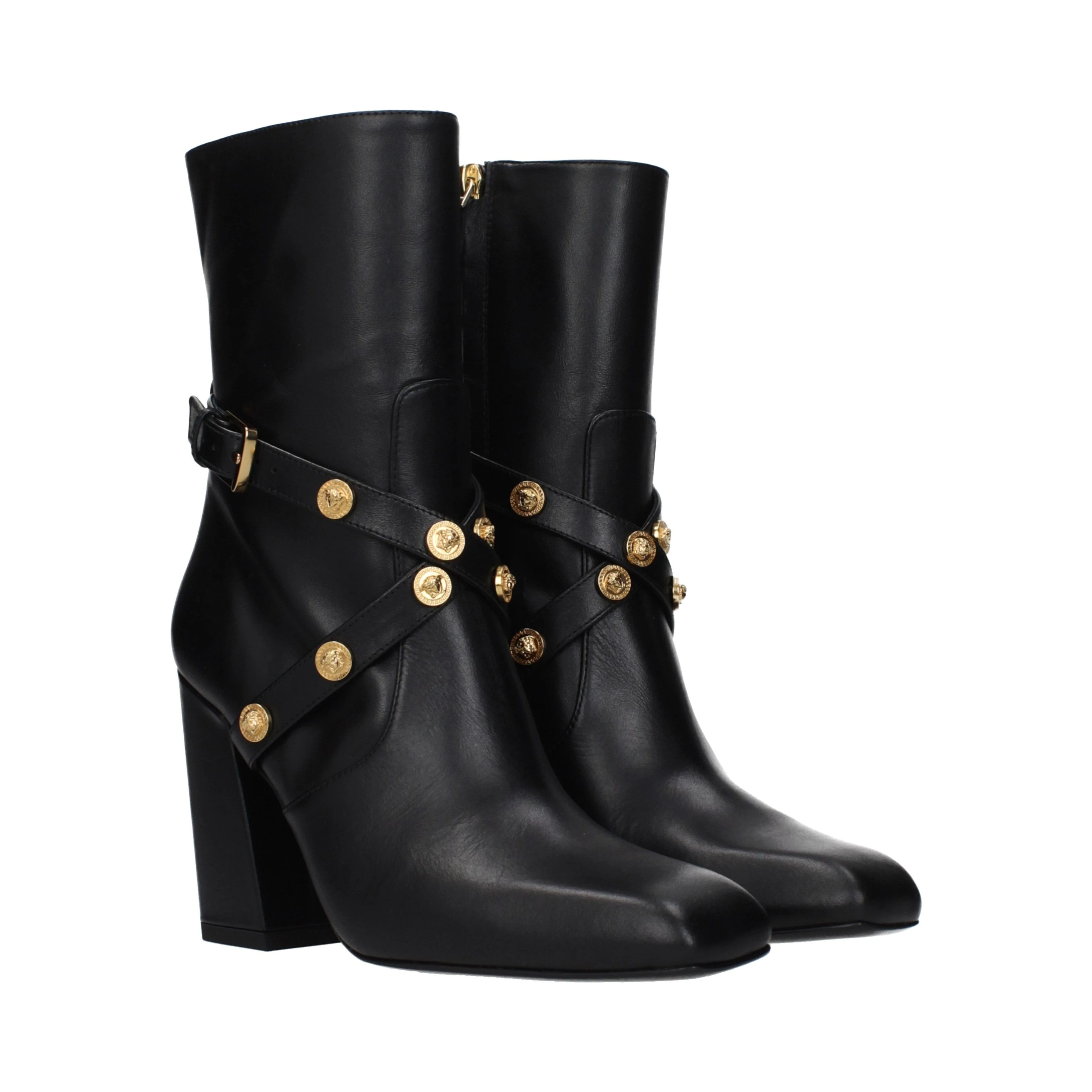 Black Leather Ankle Boots
