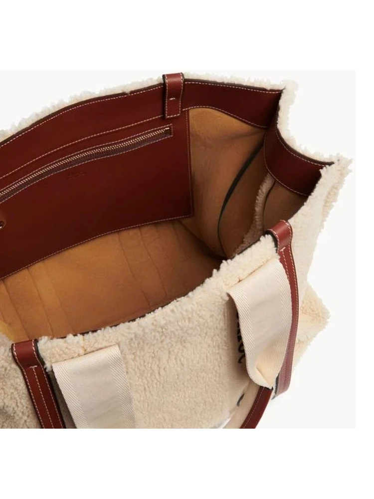Beige Lamb Fur Tote Bag alternative