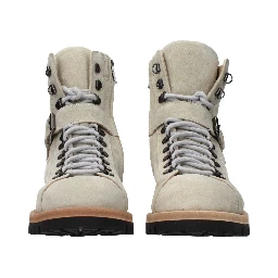 Beige Leather Ankle Boots