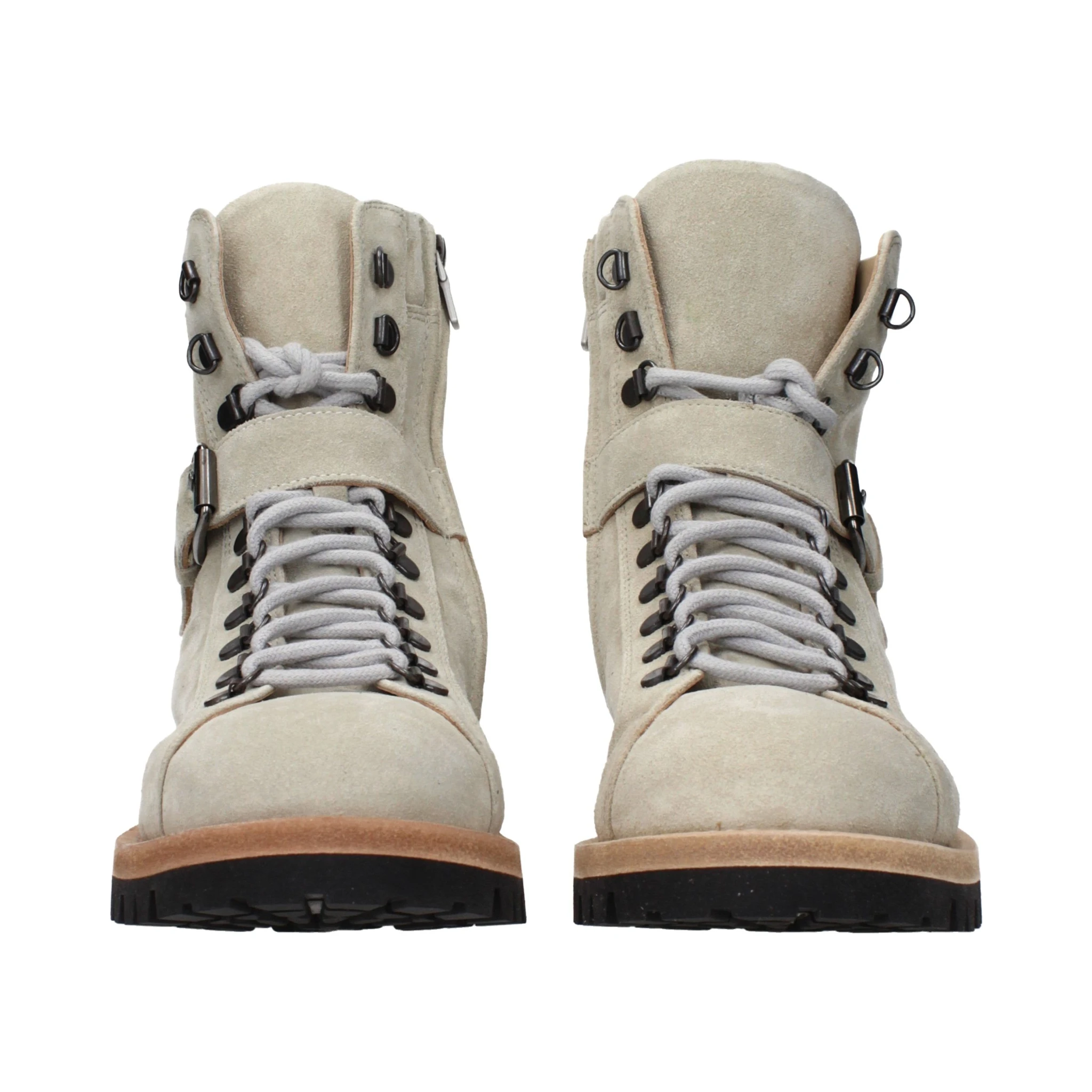 Beige Leather Ankle Boots