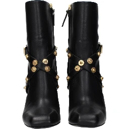 Black Leather Ankle Boots